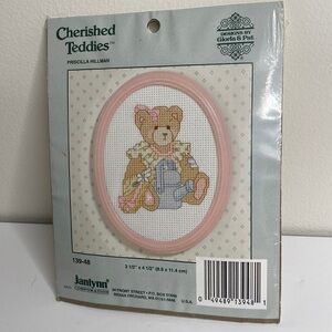New Cherished Teddies Cross-Stitch Kit By Janlynn 3.5" X 4.5" Pink Frame